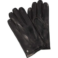 Roeckl Handschuhe, Leder-Seide Gefüttert, Schwarz