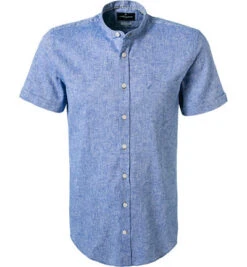 Daniel Hechter Kurzarmhemd, Modern Fit, Leinen-Baumwolle, Navy Meliert