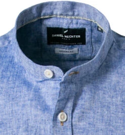 Daniel Hechter Kurzarmhemd, Modern Fit, Leinen-Baumwolle, Navy Meliert -Maenner Mode Haus  344106 norm2