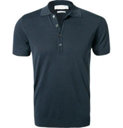 Polo-Shirt, Baumwoll-Strick, Marineblau
