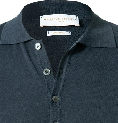 Polo-Shirt, Baumwoll-Strick, Marineblau 4 Polo-Shirt, Baumwoll-Strick, Marineblau – Bild 2