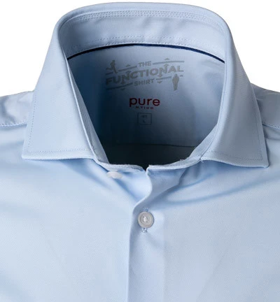 Pure Kurzarmhemd, Funktionsmaterial, Hellblau Meliert 4 Pure Kurzarmhemd, Funktionsmaterial, Hellblau Meliert – Bild 2