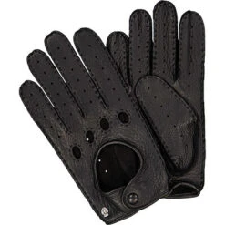 Roeckl Autofahrer-Handschuhe, Hirschleder, Schwarz