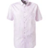 Kurzarmhemd, Custom Fit, Twill, Rosa-weiß Kariert -Maenner Mode Haus  346465 norm