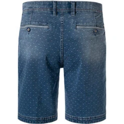 Bugatti Jeansshorts, Baumwoll-Stretch, Jeansblau Gemustert -Maenner Mode Haus  348619 norm2