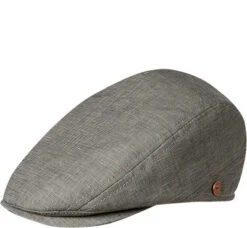 Schiebermütze, Baumwolle-Leinen, Beige Meliert