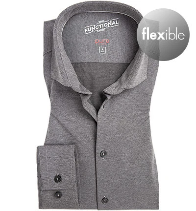 Pure Hemd, Funktionsmaterial, Schwarz Meliert 3 Pure Hemd, Funktionsmaterial, Schwarz Meliert