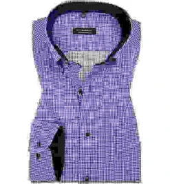 Eterna Hemd, Comfort Fit, Baumwolle, Dunkelblau Kariert -Maenner Mode Haus  349886 norm 1