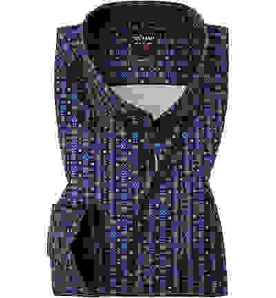 OLYMP Hemd, Body Fit, Baumwolle, Extra Langer Arm, Dunkelblau-nougat Gemustert 6 OLYMP Hemd, Body Fit, Baumwolle, Extra Langer Arm, Dunkelblau-nougat Gemustert – Bild 4