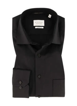 Eterna Hemd, Comfort Fit, Twill Blickdicht, Schwarz