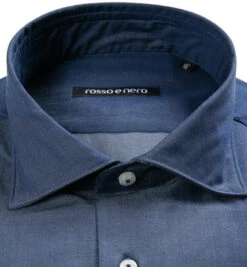 Hemd, Slim Fit, Baumwolle, Jeansblau Meliert -Maenner Mode Haus  358046 norm2