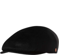 Schiebermütze, Reines Kaschmir, Schwarz