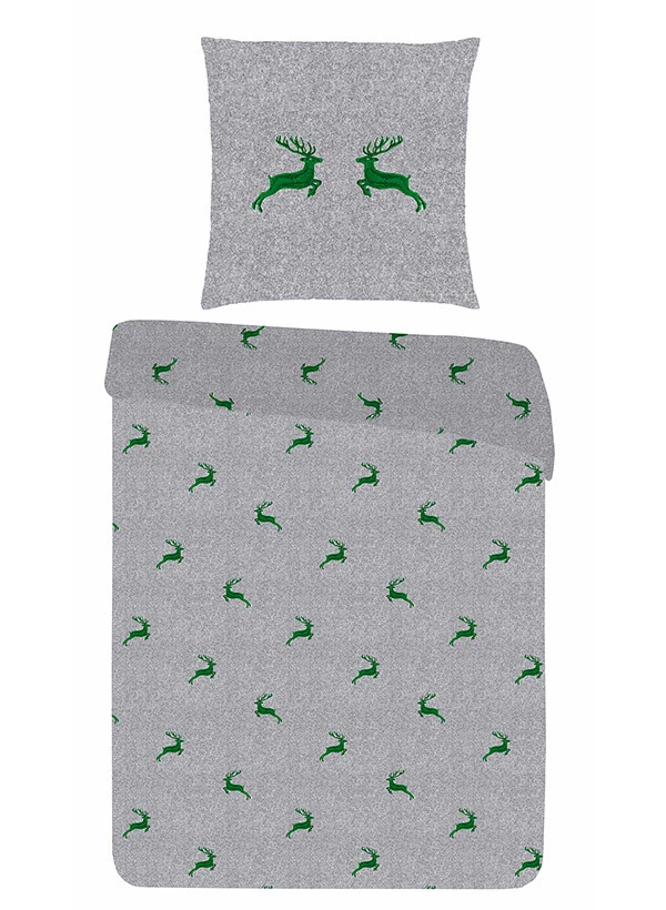 Bettwäsche, 135x200 Cm, Baumwolle, Grau-grün Gemustert 3 Bettwäsche, 135x200 Cm, Baumwolle, Grau-grün Gemustert