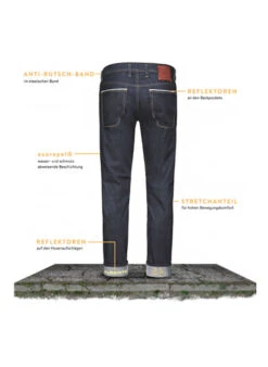 Jeans Bike, Regular Fit, Baumwoll-Stretch Wasserabweisend 10oz, Nachtblau -Maenner Mode Haus  361199 norm6