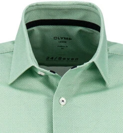 OLYMP Kurzarmhemd, Modern Fit, Jersey Geruchshemmend, Grün Gemustert -Maenner Mode Haus  364046 norm2
