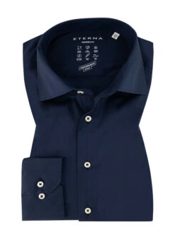 Eterna Hemd, Modern Fit, Mikrofaser Atmungsaktiv, Dunkelblau