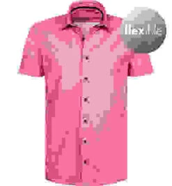 OLYMP Kurzarmhemd, Modern Fit, Jersey Geruchshemmend, Rot Gemustert -Maenner Mode Haus  365769 norm 1