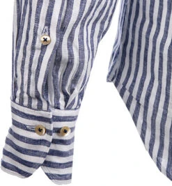 Stenströms Hemd, Fitted Body, Reines Leinen, Weiß-blau Gestreift -Maenner Mode Haus  367072 norm3