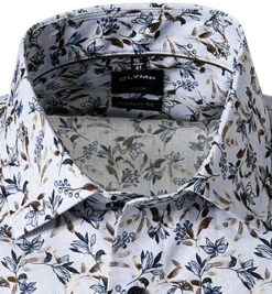 OLYMP Kurzarmhemd, Modern Fit, Popeline, Blau-braun Gemustert -Maenner Mode Haus  368512 norm2