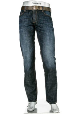 Alberto Jeans Pipe, Regular Fit, Baumwoll-Stretch 11oz, Dunkelblau