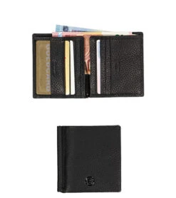 Bogner Kartenbörse-Scheinklemme, Leder, Schwarz