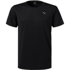 Puma T-Shirt, Regular Fit, Mikrofaser, Schwarz