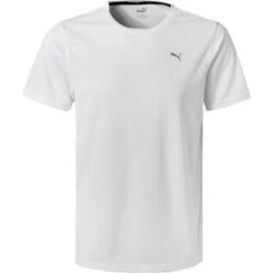 Puma T-Shirt, Regular Fit, Mikrofaser, Weiß