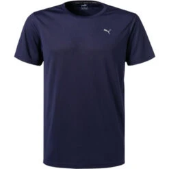 Puma T-Shirt, Regular Fit, Mikrofaser, Dunkelblau