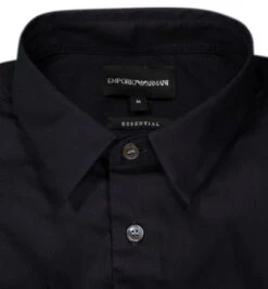 Emporio Armani Hemd, Baumwolle, Nachtblau -Maenner Mode Haus  372855 norm2