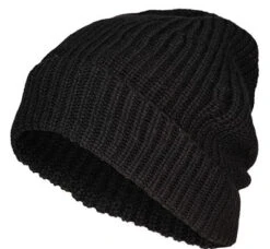 Mütze, Reines Kaschmir, Schwarz