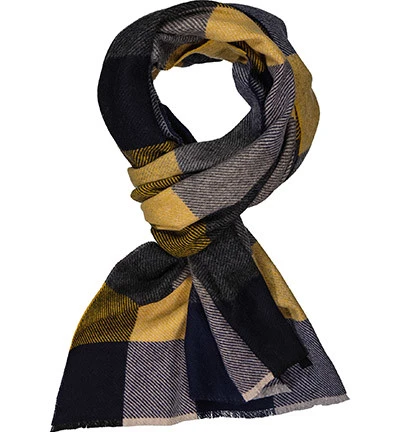 Schal, Wolle-Kaschmir, Blau-gelb Kariert 3 Schal, Wolle-Kaschmir, Blau-gelb Kariert