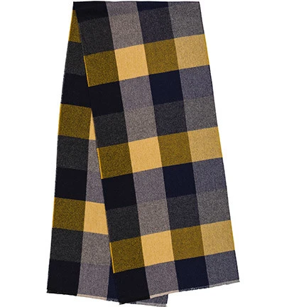 Schal, Wolle-Kaschmir, Blau-gelb Kariert 4 Schal, Wolle-Kaschmir, Blau-gelb Kariert – Bild 2