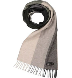 Schal, Wolle-Kaschmir, Grau-grün Gestreift