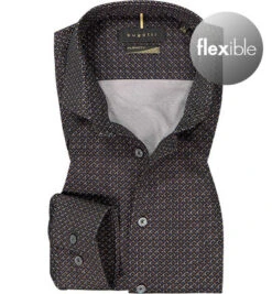 Bugatti Hemd, Jersey, Schwarz Gemustert