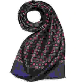 Schal, Seide, Blau-rot Gemustert -Maenner Mode Haus  373218 norm 1