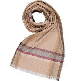 Schal, Reines Kaschmir, Hellbraun Gestreift