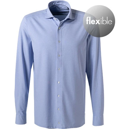 OLYMP Hemd, Modern Fit, Jersey Geruchshemmend, Extra Langer Arm, Bleu Meliert 3 OLYMP Hemd, Modern Fit, Jersey Geruchshemmend, Extra Langer Arm, Bleu Meliert