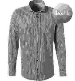 OLYMP Hemd, Super Slim Fit, Jersey Geruchshemmend, Marine-weiß Gestreift -Maenner Mode Haus  373743 norm 1