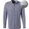 OLYMP Hemd, Super Slim Fit, Jersey Geruchshemmend, Marine-weiß Gestreift -Maenner Mode Haus  373743 norm