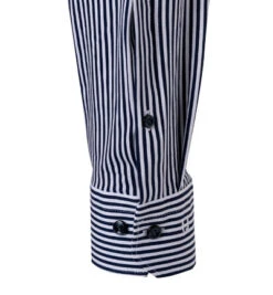 OLYMP Hemd, Super Slim Fit, Jersey Geruchshemmend, Marine-weiß Gestreift -Maenner Mode Haus  373743 norm3