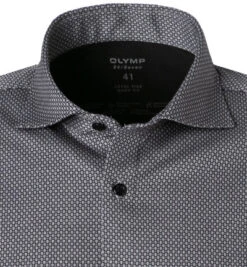 OLYMP Hemd, Body Fit, Jersey Geruchshemmend, Silbergrau Gemustert -Maenner Mode Haus  373963 norm2