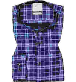 OLYMP Hemd, Body Fit, Baumwolle, Marine Kariert -Maenner Mode Haus  374415 norm 1