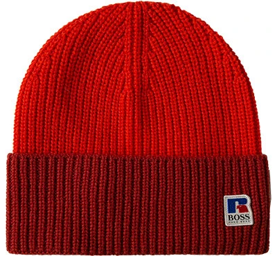 Boss Mütze, Russell Athletic Kollektion, Schurwolle, Hellrot 5 Boss Mütze, Russell Athletic Kollektion, Schurwolle, Hellrot – Bild 3