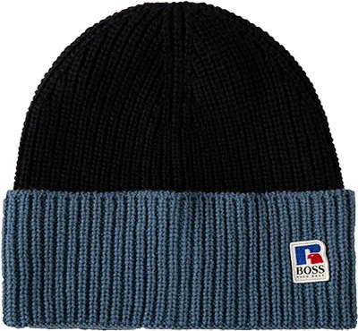 Boss Mütze, Russell Athletic Kollektion, Schurwolle, Blau 5 Boss Mütze, Russell Athletic Kollektion, Schurwolle, Blau – Bild 3