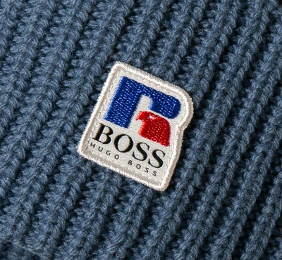 Boss Mütze, Russell Athletic Kollektion, Schurwolle, Blau 4 Boss Mütze, Russell Athletic Kollektion, Schurwolle, Blau – Bild 2