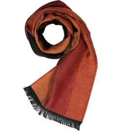 Missoni Schal, Wolle, Orange-schwarz Gestreift