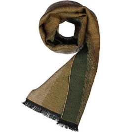 Missoni Schal, Wolle, Grün-beige Gestreift