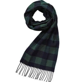 ETON Schal, Wolle, Dunkelgrün Kariert