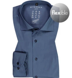 Eterna Hemd, Slim Fit, Mikrofaser, Saphirblau
