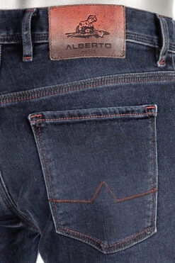Alberto Jeans Pipe, Regular Fit, Baumwolle T400® 10oz, Indigo -Maenner Mode Haus  376121 norm6